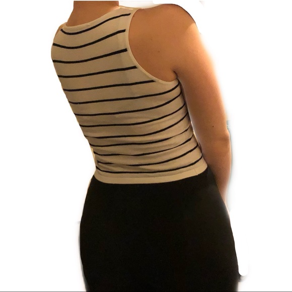 Brandy Melville black and white stripe tank top - Picture 2 of 3